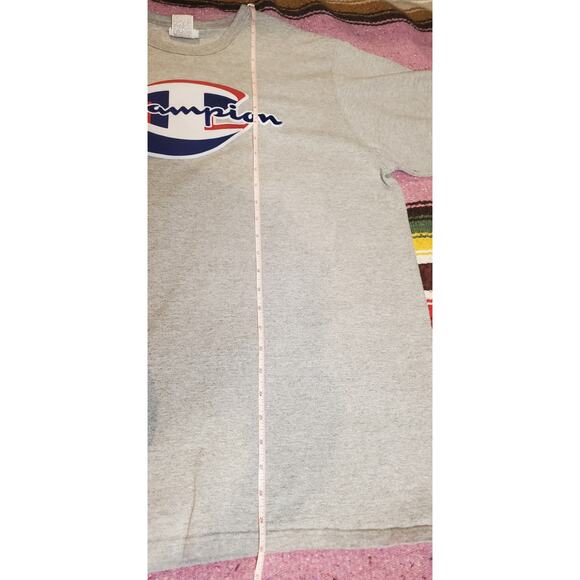 Champion Big Patch Embroidered Logo Gray Shirt 2XL - Picture 5 of 6